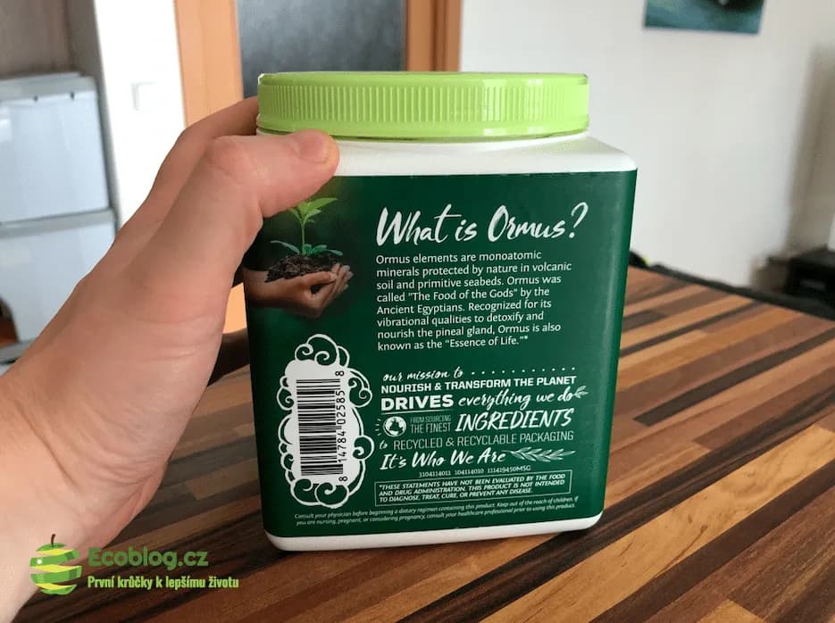 Sunwarrior Ormus SuperGreens, prášek ze zelených superpotravin připravený k rozmíchání