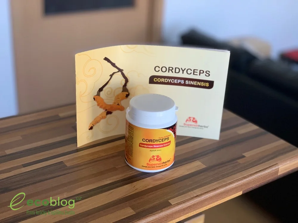 Balení Cordyceps od Superionherbs, 40% extrakt v kapslích