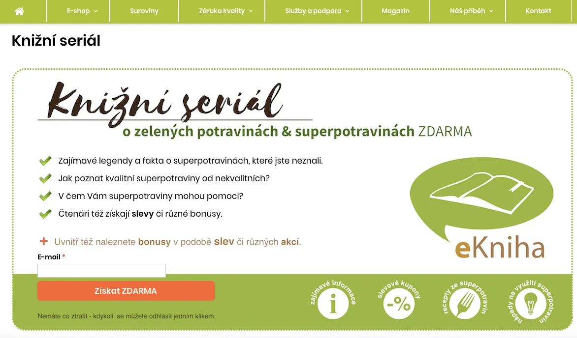 Filtry a kategorie produktů na e-shopu Naturalis