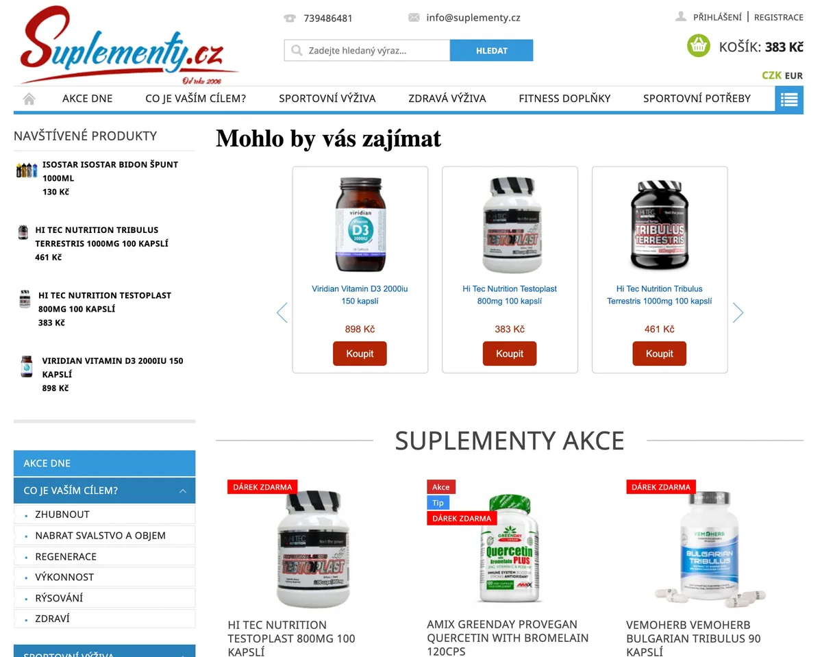 Balíček z e-shopu Suplementy.cz s objednaným vitaminem D3 Viridian