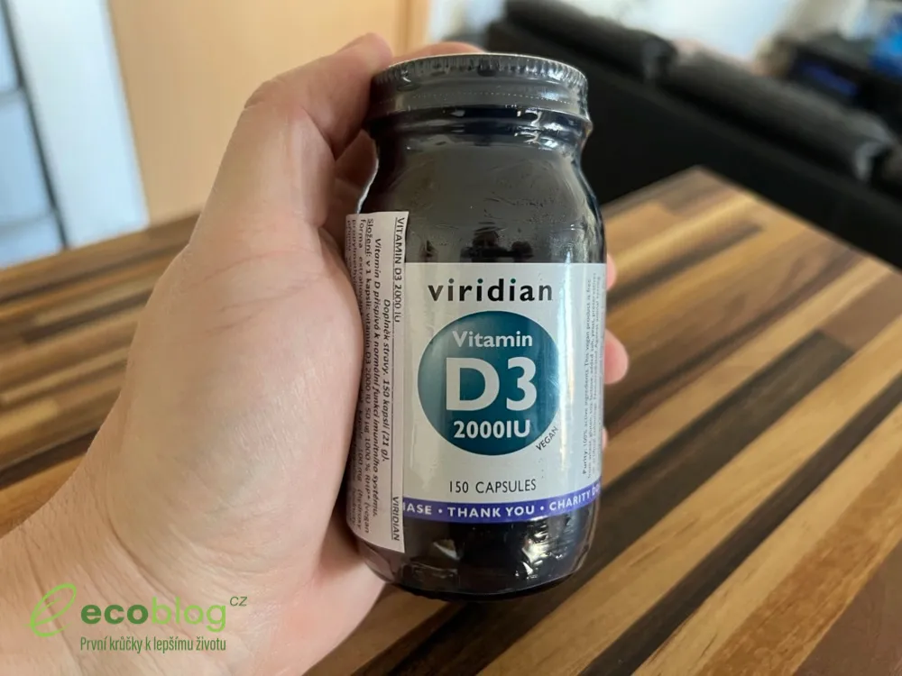 Vitamin D3 Viridian, veganské a bezGMO složení