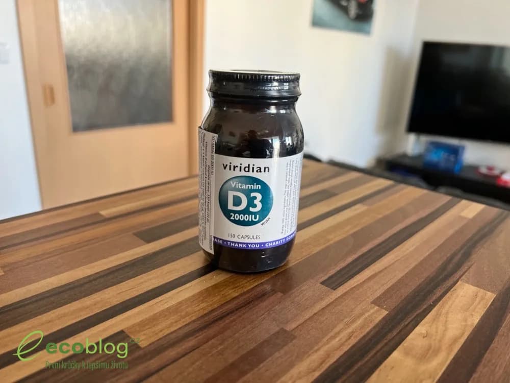 Vitamin D3 od Viridian z e-shopu Suplementy.cz, skleněná lahvička s kapslemi