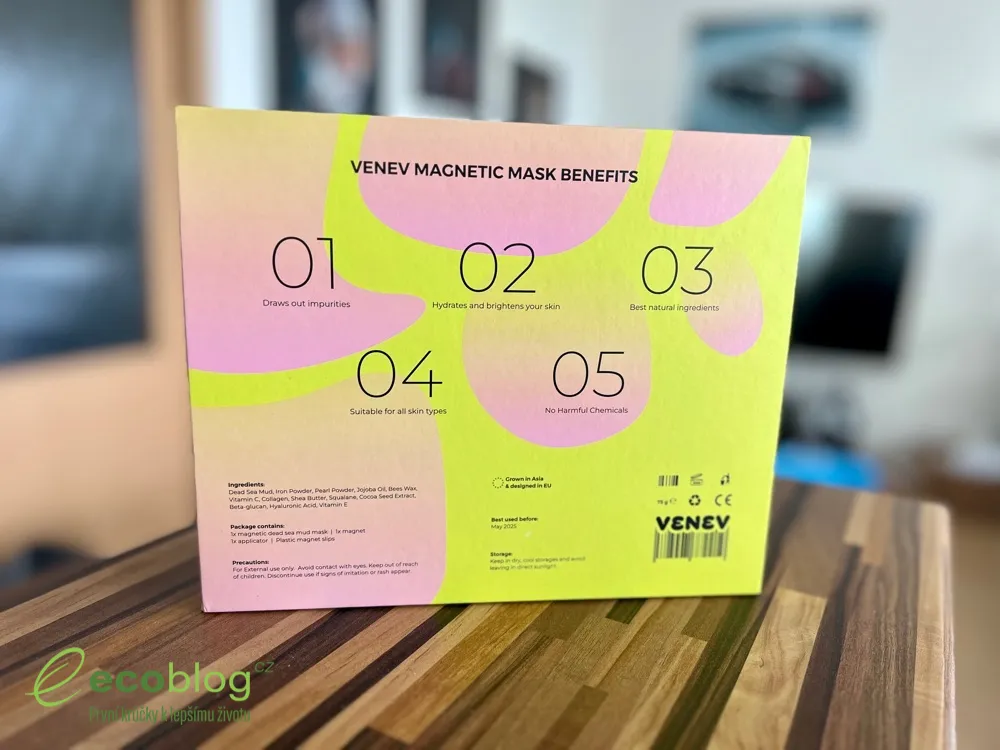 Pleť po aplikaci magnetické masky Venev, hydratovaná a rozjasněná