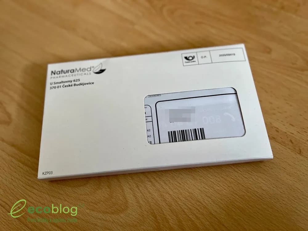 Obálka s balením Vitamín K2 Complex, složenkou a průvodním dopisem