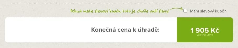 Uplatnění slevového kódu ECOBLOG v košíku na Econea