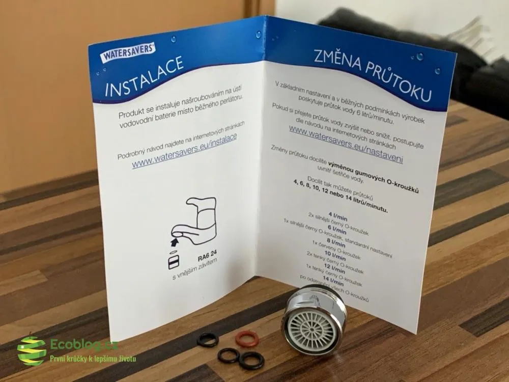Měření průtoku vody před instalací perlátoru Watersavers