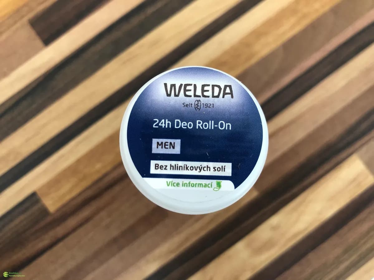 Pánský deodorant Weleda bez hliníku, detail obalu