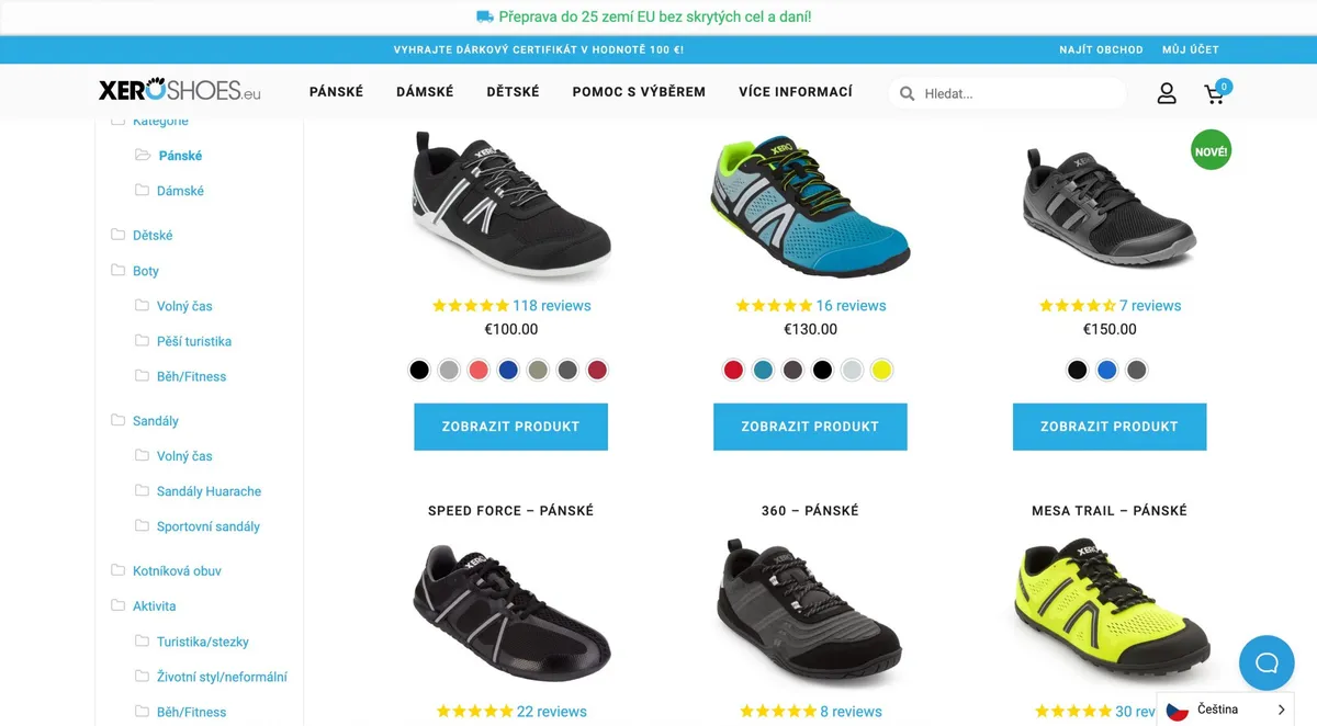 Barefoot boty Xero Shoes při testu v terénu