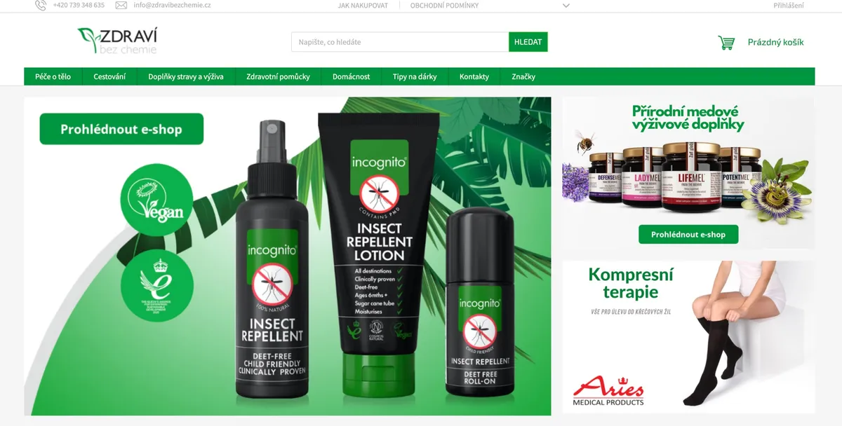 Produkty Incognito a LIFEMEL z e-shopu Zdraví bez chemie rozbalené po doručení