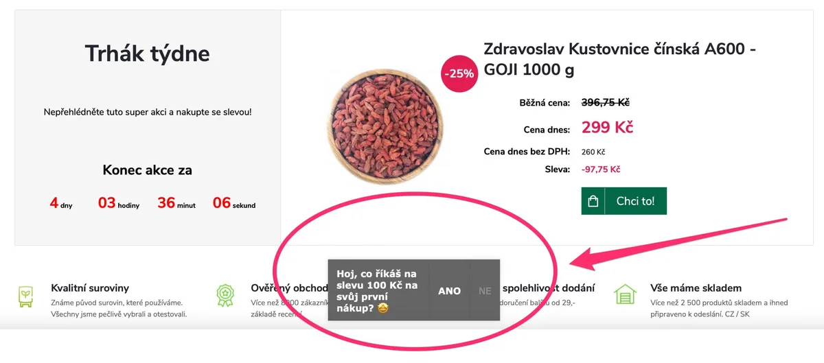 Doručená zásilka z e-shopu Zdravoslav připravená k rozbalení