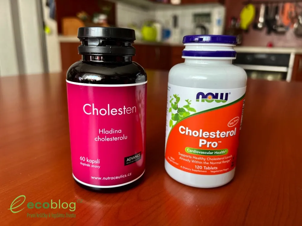 Srovnání doplňků na cholesterol: Cholesten a NOW Cholesterol Pro vedle sebe