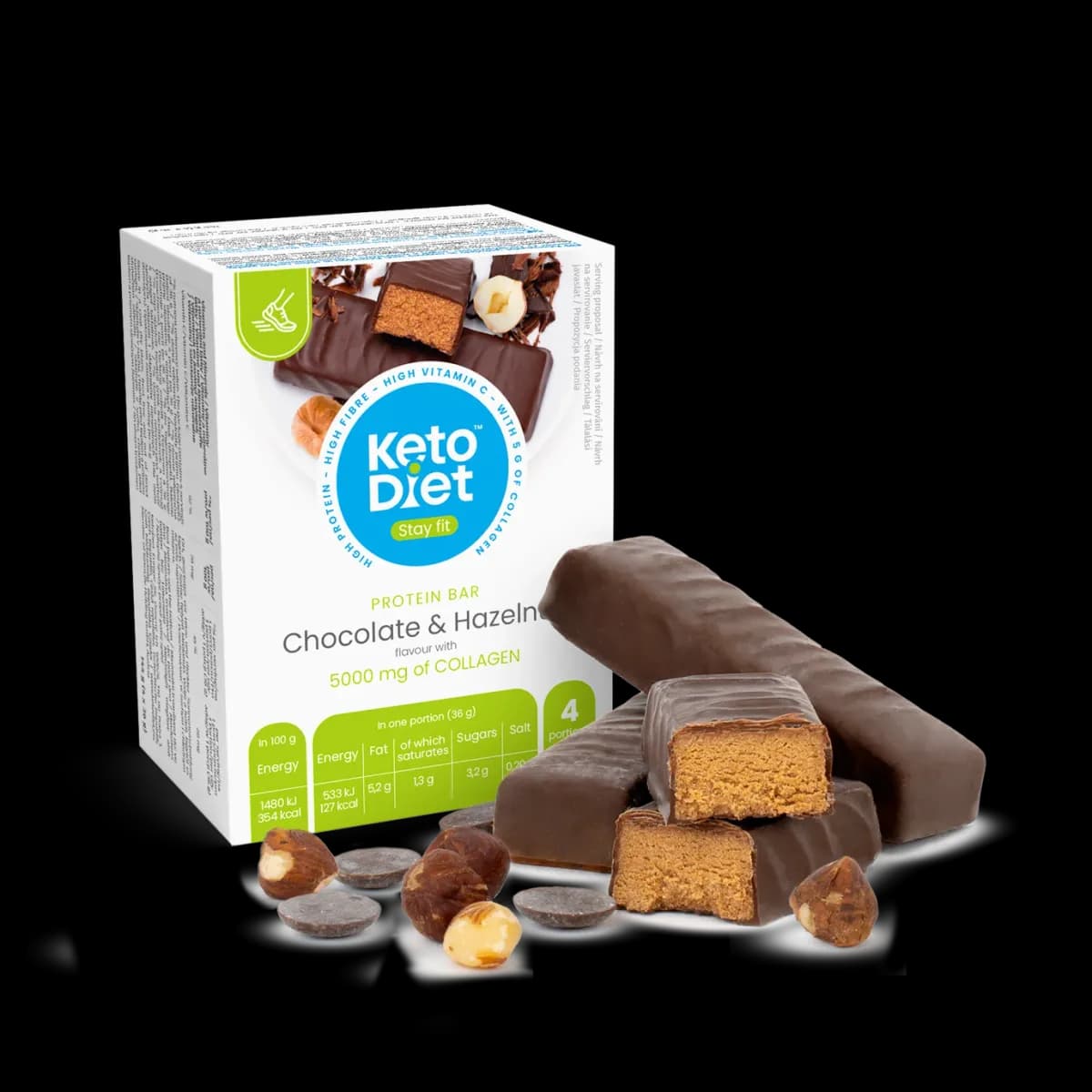 Detail proteinové tyčinky KetoDiet s nízkým obsahem cukru