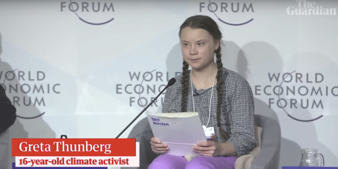 greta thunberg v davosu